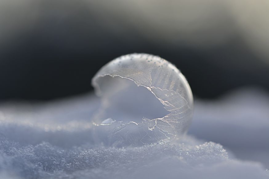 Het fotograferen van een bevroren zeepbel