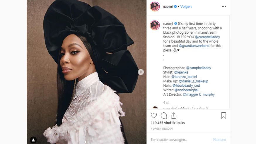 Naomi Campbell zwarte fotograaf