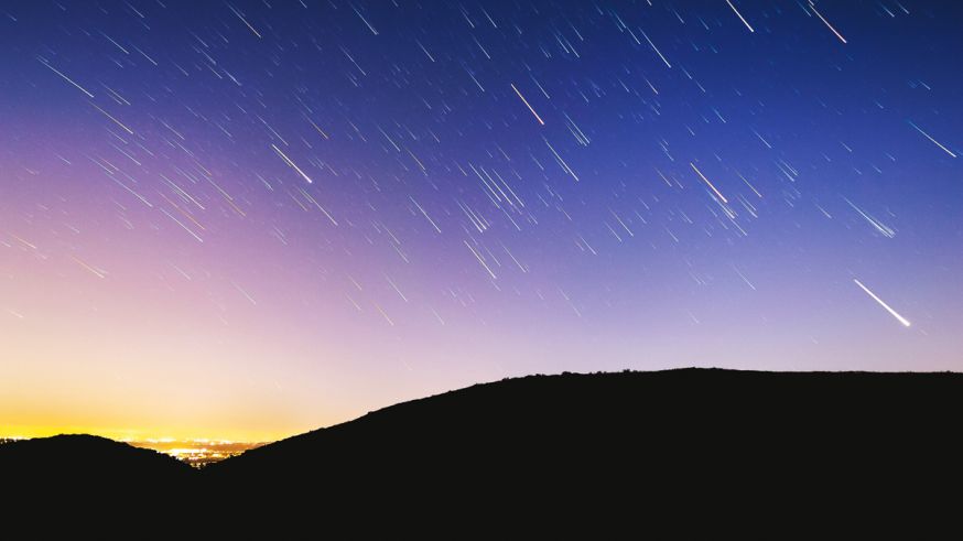 vallende sterren fotograferen tijdens meteorenzwerm