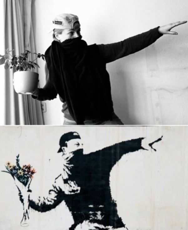 banksy, stil verzet, stay home