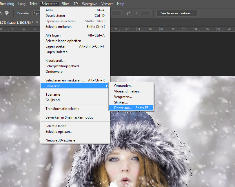 Photoshop onscherpe achtergrond