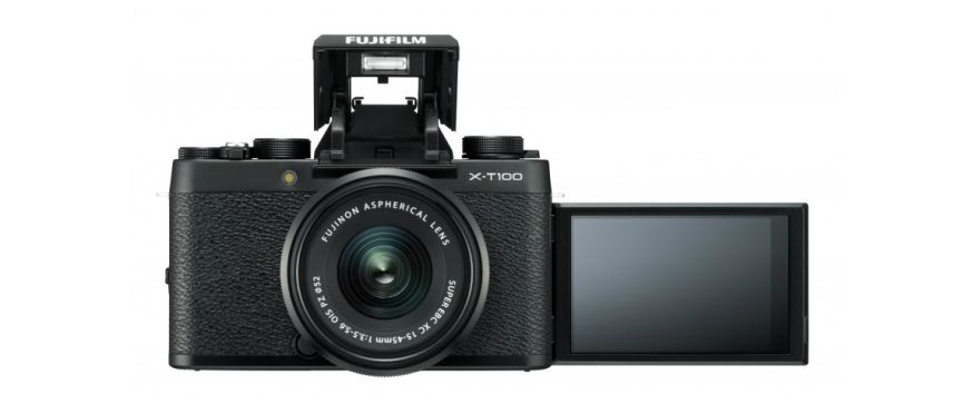 Nieuwe Fujifilm X-T100 camera met slimme autofocus, handig LCD en 24.2 mp sensor