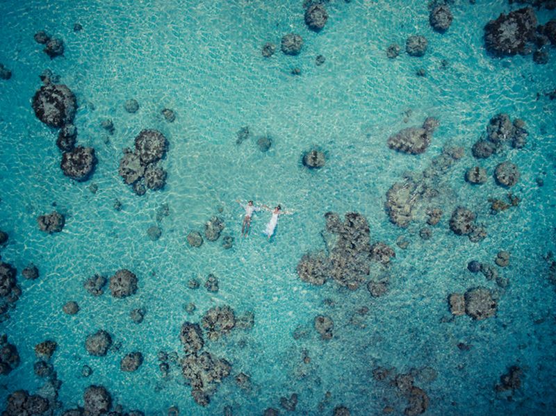 Bruidsfotografie vanuit de lucht