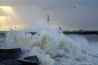 Harde wind langs de kust fotograferen